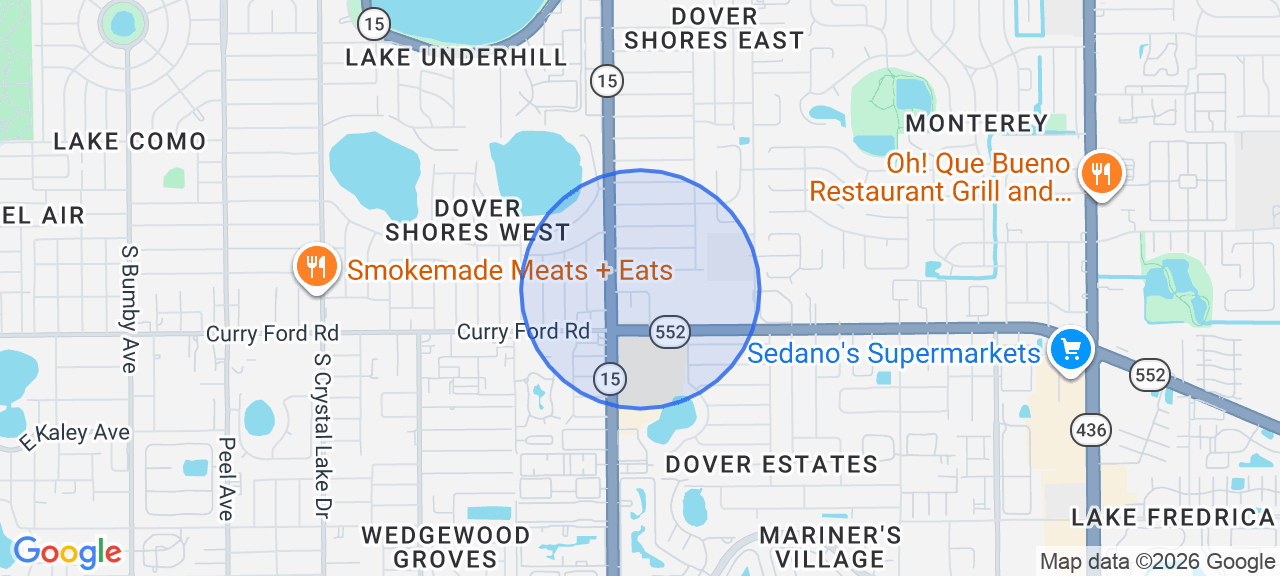 Approximate pickup area near Orlando, FL