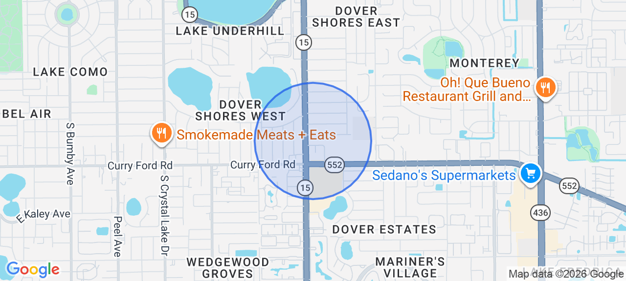 Approximate pickup area near Orlando, FL