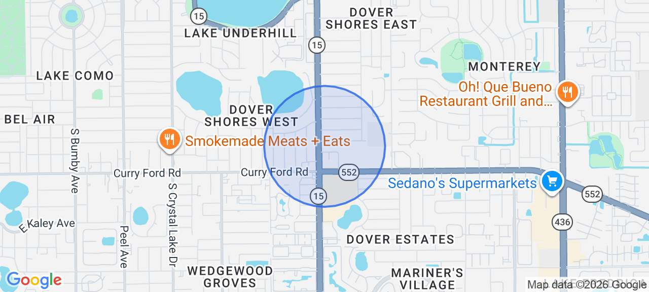 Approximate pickup area near Orlando, FL