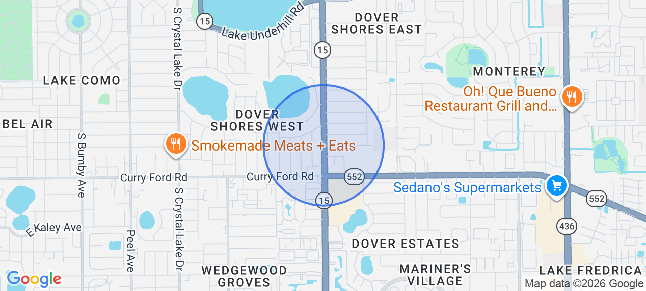 Approximate pickup area near Orlando, FL
