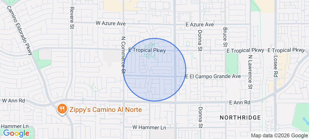 Approximate pickup area near North Las Vegas, NV